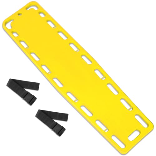 Jenaai Spine Board Backboard Stretcher with Straps Immobilization, Yellow