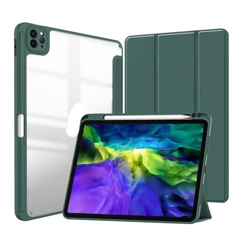 Coque iPad 10e génération avec porte-stylet et dos acrylique marbre vert