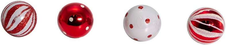 Kurt Adler GG0294 1-Inch Ornament Set, Red, White