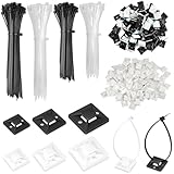 【Le Forfait Comprend】Vous recevrez 3*120mm attache cable en nylon (50 de chaque, noir et blanc), 3*150mm attache cable en nylon (50 de chaque, noir et blanc); 20 x 20mm bases adhésives (50 de chaque, noir et blanc), 25 x 25mm bases adhésives (25 de chaque, noir et blanc) et 30 x 30mm bases adhésives (25 de chaque, noir et blanc). Soit 200 Pièces bases adhésives et 200 Pièces attache cable en nylon.