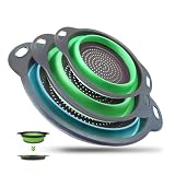 Lot de 3 passoires de cuisine pliables pour le camping, les salades et les fruits...