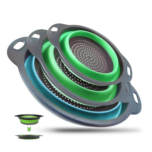 Lot de 3 passoires de cuisine pliables pour le...