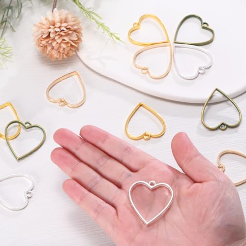 Pendentifs en forme de cœur pour bijoux en résine à offrir - 6