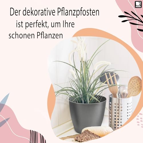 TULMERO Blumentopf matt, Pflanzkübel aus Übertopf Kunststoff Dekorativer Topf für, groß und klein Pflanzen, 2er-Set blumenkübel… – Ansicht 5