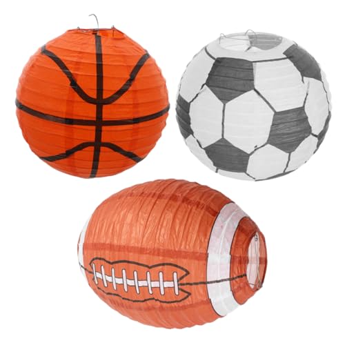 POPETPOP 3pezzi Lanterne Sospese Tema Calcio e Basket Decorazioni Per Feste Sportive Centrotavola Per Tema e Feste Compleanno