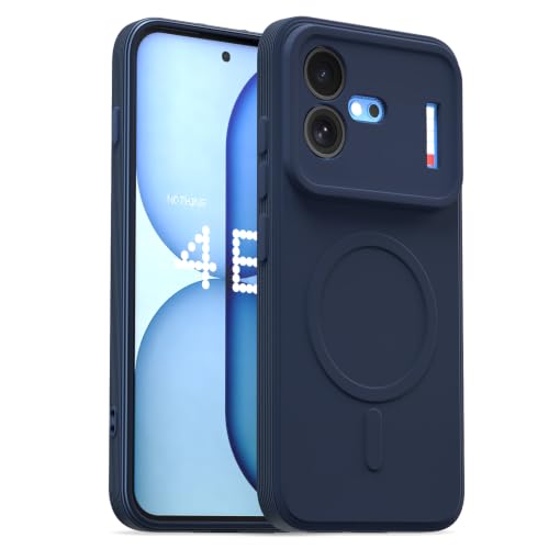 Image of Pikkme Back Cover for Nothing Phone 4b 5G Soft Matte Silicone Mag-Safe Design (Mag-Safe Not Support) Camera Protection | Slim Fit Bumper Cover (Blue)