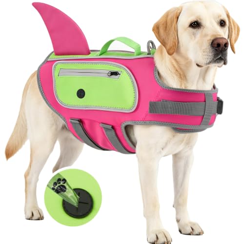 Sheripet Dog Life Jacket, Cute Shark Dog Life Vest for Swimming