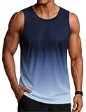 PINSPARK Camiseta sin mangas para hombre, camiseta de entrenamiento de fitness, camiseta funcional de verano para exteriores, azul, XXL