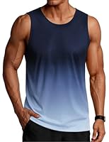 PINSPARK Tanktop Herren Gym UPF 50+ Sonnenschutz Schnelltrocknend Laufshirt Fitnessstudio Tanks Ärmelloser T-Shirt Blau XL