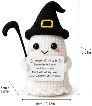Halloween Cute Ghost Plush Doll, Soft Stuffed Ghost Figure, Emotional Companion Decor for Desktop Shelf Bedroom Living Room Halloween Home Party Decoration - 2