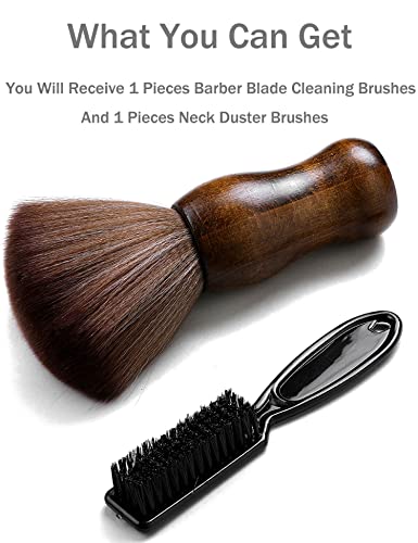 Barber Neck Duster Brush - Borogo Professional Barber Large Hair Cutting Cleaning Hairbrush Styling Tool (Neck Brush+Black Brush) #TOP4