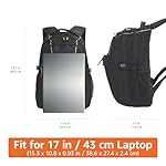 Amazon Basics Padded Laptop Backpack with Water Bottle Pockets, Travel Work Bag with Compartments, Fits Up to 17-Inch Laptops, Black - Image 2