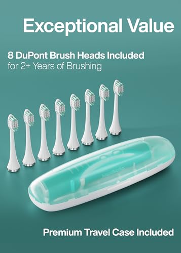 Image of Aquasonic Adult Vibe Series Ultra-Whitening Automatic Toothbrush Ada Accepted Power Toothbrush 8 Brush Heads&Travel Case 40,000 Vpm Motor&Wireless Charging -4 Modes W Smart Timer Mint Green Metallic