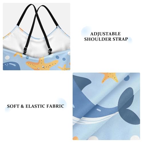 Starfish Whale Girls One Piece Swimsuits Summer Quick Dry Beach Bathing Suit4