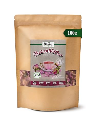 Biojoy Pétalos de Rosa Orgánicos (100 g), secos y comestibles, ideal para Infusión (Rosa Damascena)