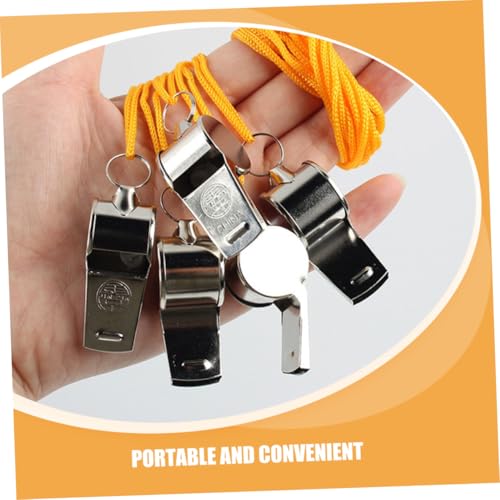 Set de 24 silbatos metálicos con cordón para árbitros miniatura 7