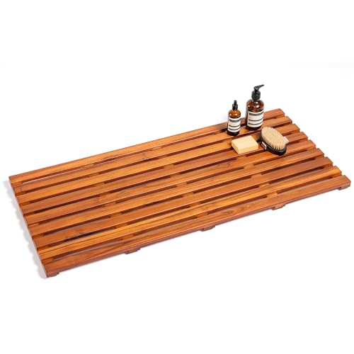 Realgulf Teak Bath Mat 40'x18' Extra Large - Solid Wood Shower Mat for Bathroom, Spa & Outdoor Use...