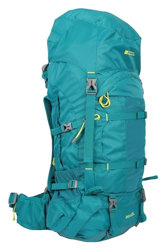 Image of Mountain Warehouse Inca Extreme 65 Litres Rucksack - Hardwearing, Rain Cover - 77.5cmX34cmX25cm Dark Teal