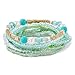 Bohemian Crystal Colorful Stretch Bead Multilayer Bracelets for Women of MengPa (Blue)