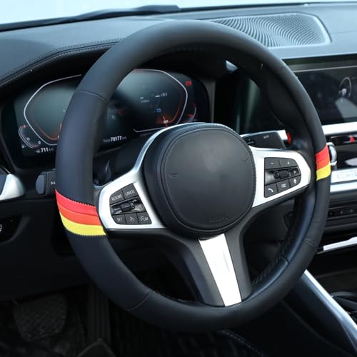 15-Inch-Retro-Tri-Color-Stripes-Sport-Leather-Steering-Wheel-Cover-for-Toyota-TRD-Tacoma-4Runner-Tundra-Rav4-Highlander-Land-Cruiser-Fj-Cruiser-Non-Slip-Breathable-Accessories-for-TRD