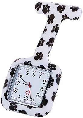Nordvpn TjcmSs Nurses Black Square Paw Prints Watch Silicon Rubber Brooch Tunic Fob Watches