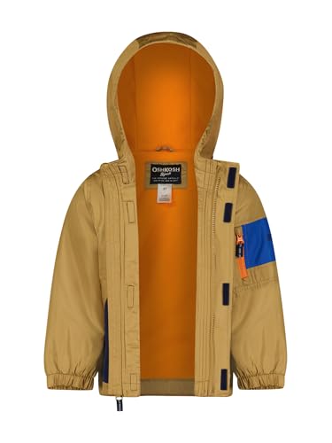 Image of OSHKOSH B'GOSH Boys' Midweight Jersey Lined Hooded Jacket With Zipper Pocket