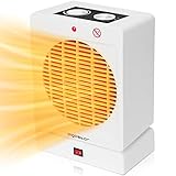 【Termostato ajustable】 El calefactor de aire dispone de un termostato de temperatura que lo apaga cuando la habitación alcanza la temperatura marcada, el termostato del calefactor lo encenderá y apagará automáticamente el calentador para mantener esta temperatura. puede ajustar la rueda del termostato a su gusto para establecer la temperatura deseada.