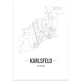 Stilvolle Kartografie als Wandbild zur Wanddekoration im zeitlosen Schwarz-Weiß Design. Die Linien-Zeichnung ist ein toller Stadtplan und ein schönes Wandposter.