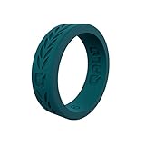 QALO Women's Jade Green Laurel Q2X Silicone Ring, Size 7