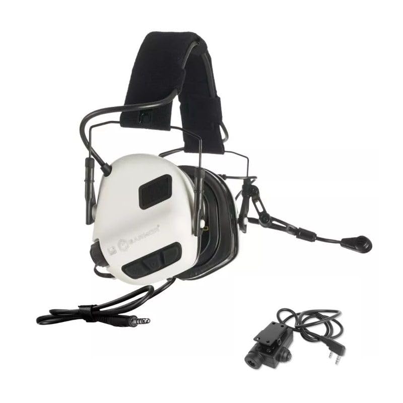 Genérico Earmor M32 Plus MOD4, Auriculares de Protección Auditiva con Micrófono, Blanco, NRR22