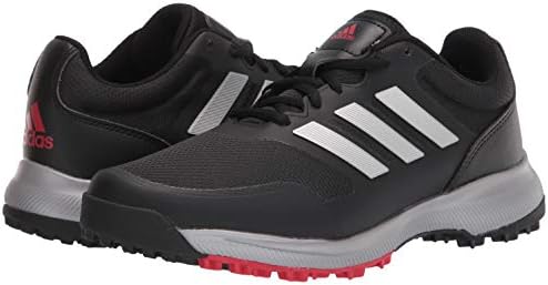 adidas Men's Tech Response Spikeless Golf Shoe, Core Black/Silver Metallic/Scarlet, 9.5 | Image 6