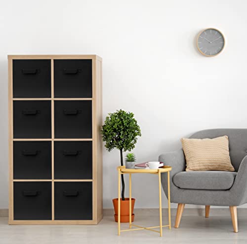 Pomatree Storage Cubes - 11 Inch Cube Storage Bins (9 Pack) | Foldable Cubby Organizer Bin For Closet, Clothes And Toys | 2 Reinforced Handles | Fabric Basket Bin (Black) #TOP1