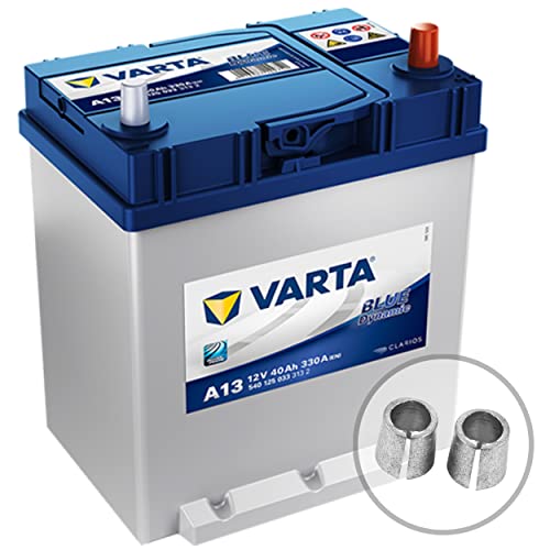 Batterie Voitures Varta A13 / Blue Dynamic / 12 V 40 Ah 330 Amps/Polarité à Droite/Pour Véhicules Avec Équipement Standard, Sans Fonctionnalité Start-Stop [Fourni Avec Adaptateurs De Bornes Euro] Cover