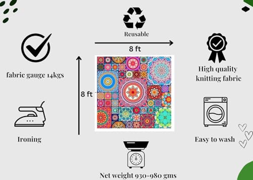 Image of Weddings Decoration Curtains for Background |Wedding Backdrop Cloth | Wedding Haldi Functions Festival Decoration Cloth Pink Clour 8x8 feet (Multi Rangoli) lohri Backdrop | Pooja Backdrop Cloth