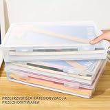 But the cow Pudełko do przechowywania A4, 2 sztuki, uniwersalne plastikowe pudełko z pokrywką, przezroczyste i stabilne do układania w stosy, na dokumenty, materiały do majsterkowania i biuro (31 x 22