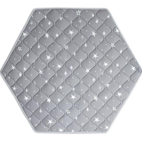 Image of Sherilyn Foam Baby Play Mat 52" X 45", Foldable Baby Play Mats for Floor Pop Up Play Tent Mat Hexagon Mat, Non-Slip Activity Playmats Machine Washable, Baby Playpen Crawling Mat for Infants, Toddlers