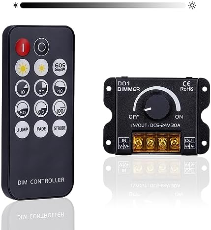 GOMING DC 5V 12V 24V 30A RF LED Dimmer PWM Dimming Controller