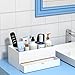 NIUBEE Hair Tool Organizer, White Acrylic Hair Dryer and Styling Organizer with Drawer, Bathroom Countertop Blow Dryer Holder, Vanity Caddy Storage Stand for Accessories, Makeup, Toiletries