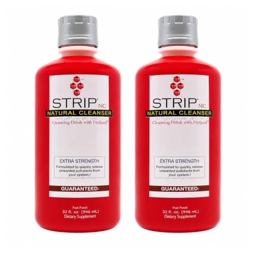 Wellgenix Strip Detox Drink, Extra Strength Cleansing - Potent Deep System Cleanser Fruit Punch Flavor (32 oz) 2 Pack