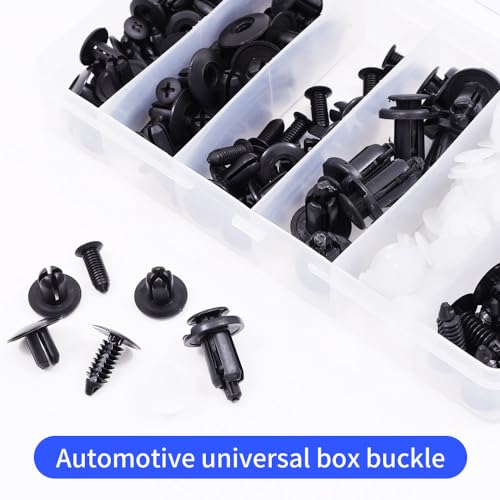 Image of 100 PCS Bumper Retainer Clips Car Rivets Fasteners Retainer Kit and 1 Fastener Removers Most Popular Sizes Auto Push Pin Rivets Set -Door Trim Panel Fender Clips for GM Ford Toyota Honda Chrysler