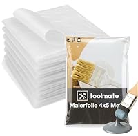 6x Abdeckfolie Maler - extra stark & dick - Malerfolie transparent 4x5 Meter - Malerplane/Abdeckplane - Baufolie optimal für Umzug & Renovierung