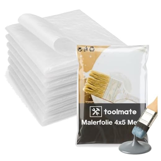 6x Abdeckfolie Maler - extra stark & dick - Malerfolie transparent 4x5 Meter - Malerplane/Abdeckplane - Baufolie optimal für Umzug & Renovierung