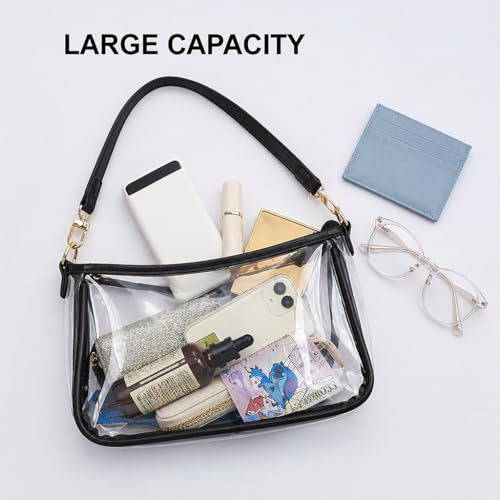 Image of VODIU Clutch Tote Handbags with 2 Removable Straps and Zipper Closure Crossbody Bags Shoulder Purse Handbag for Women