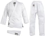 New* Martial Arts White 8 oz Weight Karate GI Uniform Size 3/160