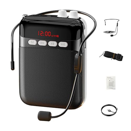 Voice Amplifier Pa Speaker Lightweight Wearable Enhancer con Adjustable Strap Portable System Long batteria Booster per Teachers Coaches Singers 4.53x3.23x1.57 Inches