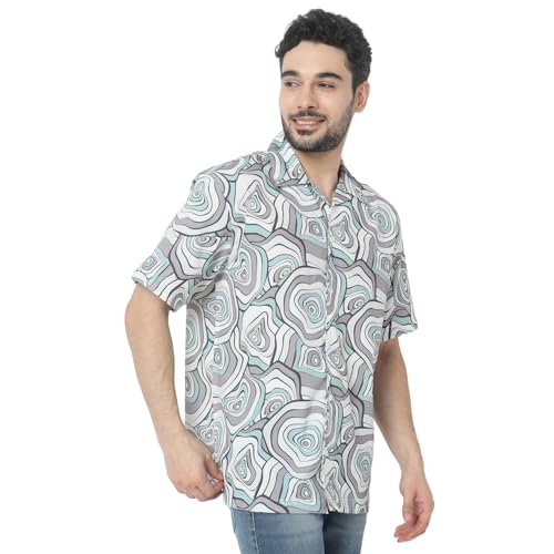 Image of Spykar Men's Relaxed Fit N /A Half Sleeve Printed Casual Shirts