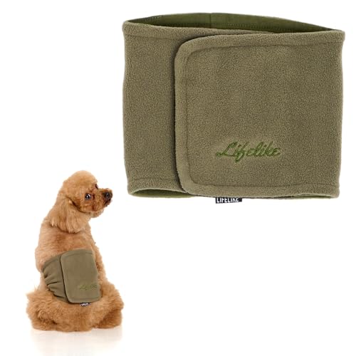 【LIFELIKE公式】ベーシックロゴベルトはらまき S M 犬 腹巻 秋 冬 ライフライク はらまき 小型犬 犬 冷房対策 冷え対策 あったか シンプル ロゴ ベルクロ 服 犬服 犬の服 犬 服 ライフライク (オリーブ, M)