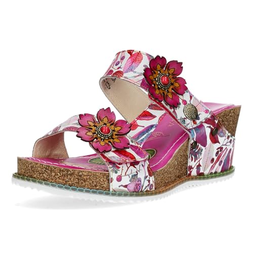 LAURA VITA Mules en Cuir pour Femmes Bonito 22, Pointure:38 EU, La Couleur:Rose