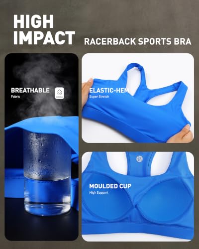 Image of RUNNING GIRL High Impact Sports Bra,Racerback Sports Bras for Women High Support Molded Cup Workout Bra with Sewn in Pads