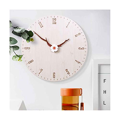 Horloge en bois de mode ronde avec mécanisme silencieux à quartz haut de gamme